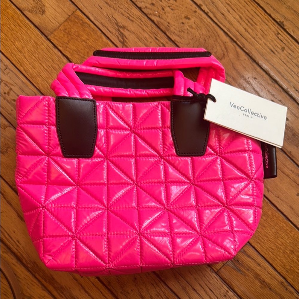 Neon Pink Quilted Tote Bag